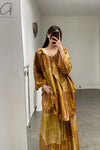 Mutedance 24 Spring/Summer Loose Drawstring V-Neck Top MD-MD24SS88-JIUJIN Old Gold PM125